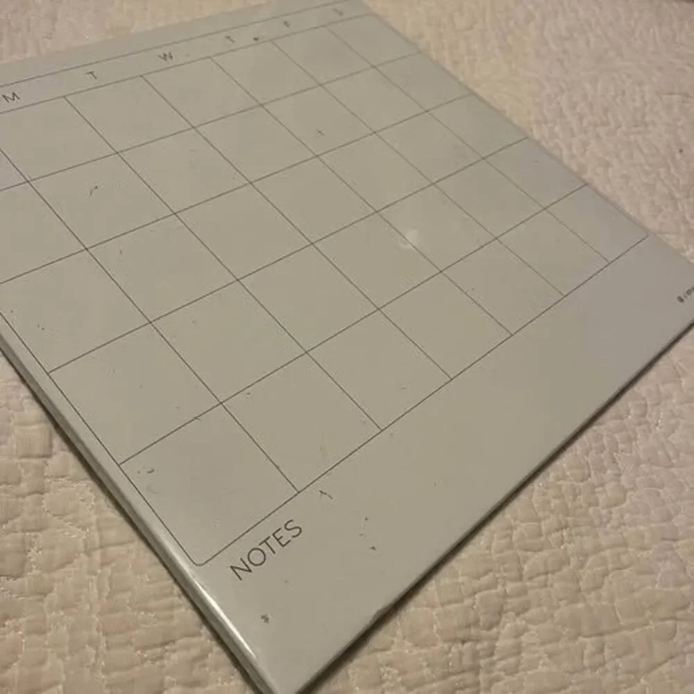 Dry erase monthly calendar
